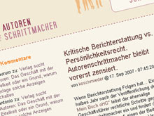 Betrachtet sich als zensiert: Das Autorenschrittmacher-Blog