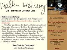 Maltes Meinung - Die Textkritik im Literatur-Café