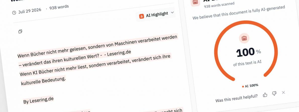 Pangram kann sich irren, meint aber, dass hier kein Mensch am Werk war (Foto: Screenshot)