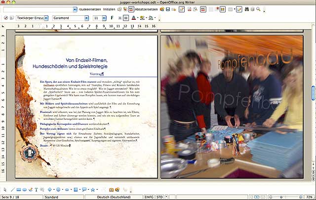 Abbildung 2: Mit OpenOffice Writer durchlayoutete Infomappenseiten
