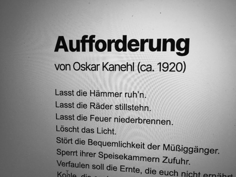 Gedichte raus zum 1. Mai