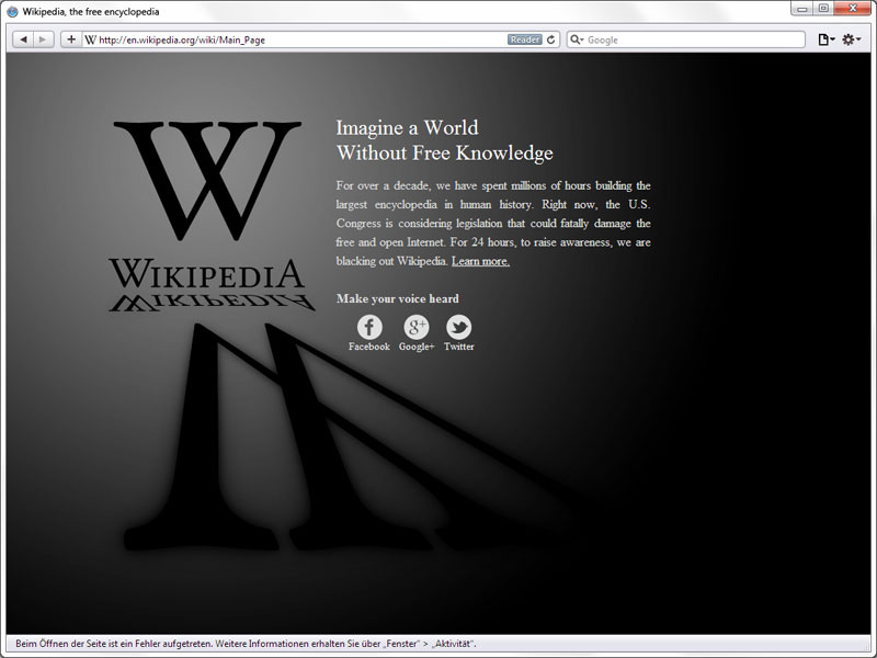 Blackout Day: Wikipedia