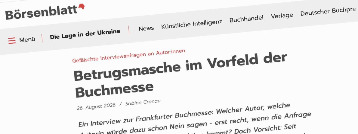 Beitrag im Börsenblatt (Screenshot)