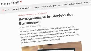 Zur Buchmesse: Betrügerische Mails ködern Autoren mit ARD-Interview