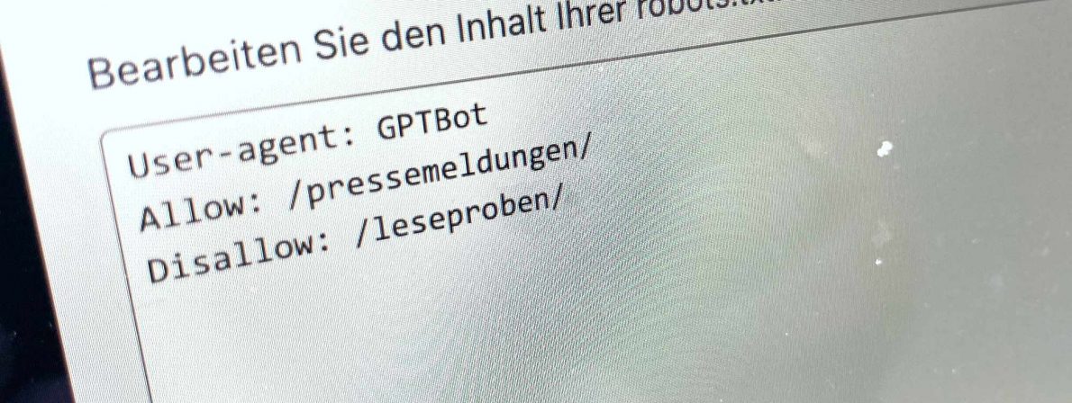 ChatGPT-Bot mithilfe der robots.txt-Datei ausschließen
