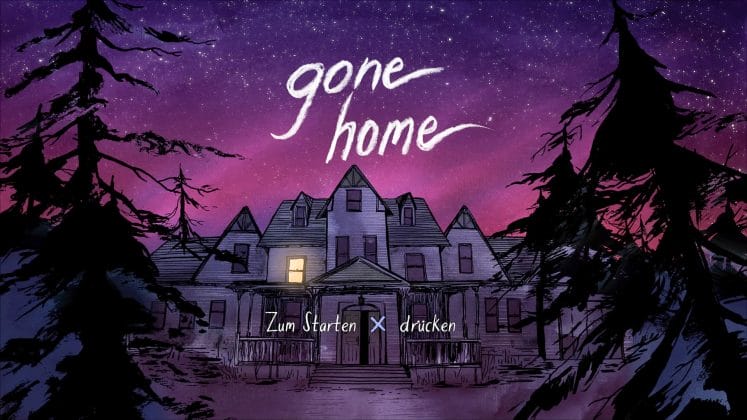 gone home: Startbildschirm