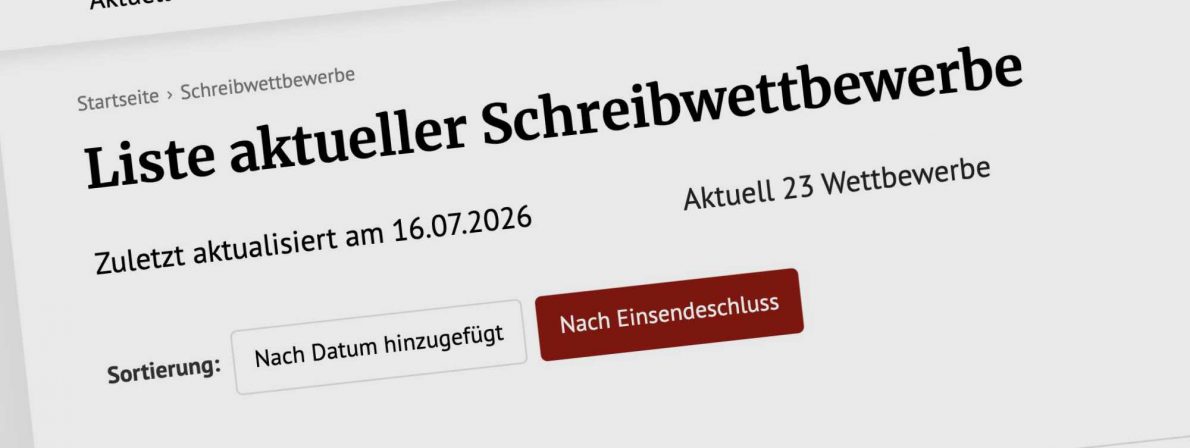 Sortiermöglichkeit für Schreibwettbewerbe