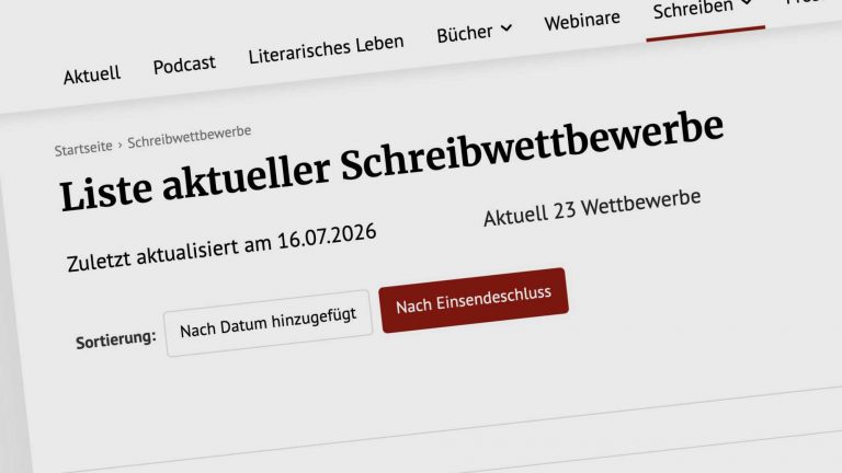 In eigener Sache: Schreibwettbewerbe nach Einsendeschluss sortierbar