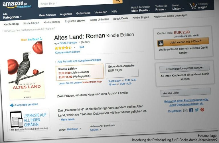 E-Books: Gesetzesänderung erlaubt Umgehung der Preisbindung und bringt Amazon weitere Vorteile