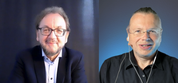 Podcast-Gespräch via Zoom: Heribert Prantl (links) und Wolfgang Tischer