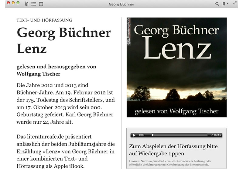 iBooks für Mac: Beispielseite