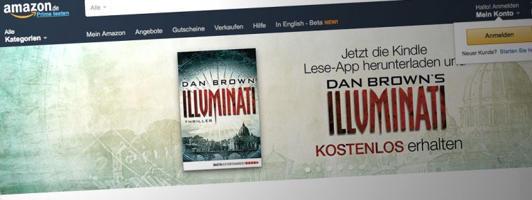 Amazon und Bastei Lübbe verschenken Bestseller »Illuminati« von Dan Brown