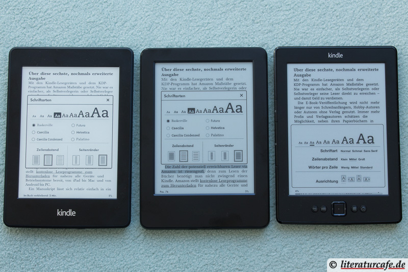 Paperwhite, Kindle (neu), Kindle (alt)