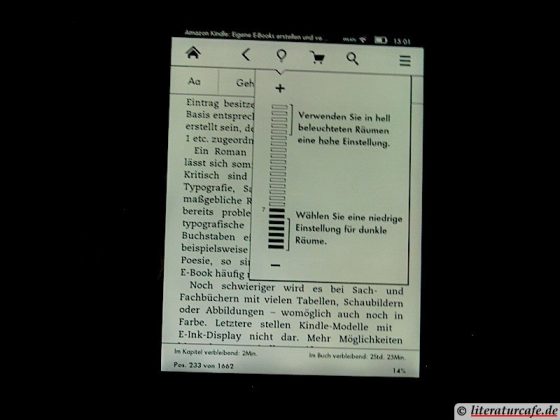 Kindle bei Nacht
