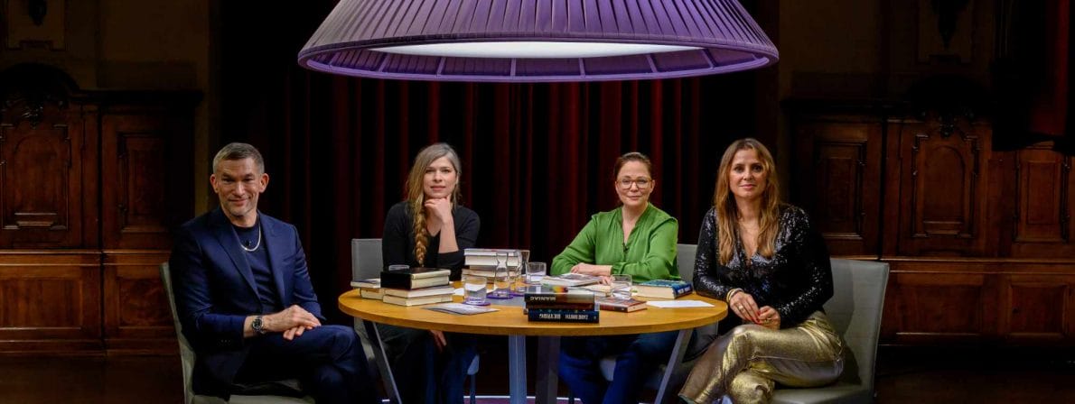 Die Quartett-Besetzung vom 1. Dezember 2023 (von links): Philipp Tingler, Nele Pollatschek, Thea Dorn und Jagoda Marinić (Foto: ZDF/Svea Pietschmann)