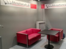 Stand des literaturcafe.de auf der Leipziger Buchmesse