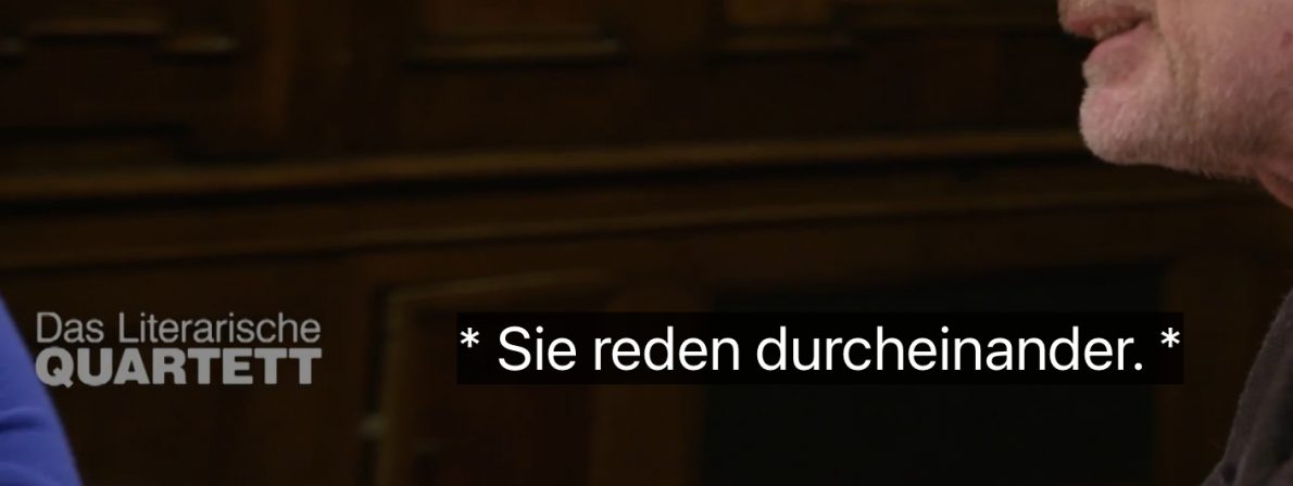 * Sie reden durcheinander. * – So löst man es in der Untertitel-Redaktion des ZDF (Foto: Screenshot)
