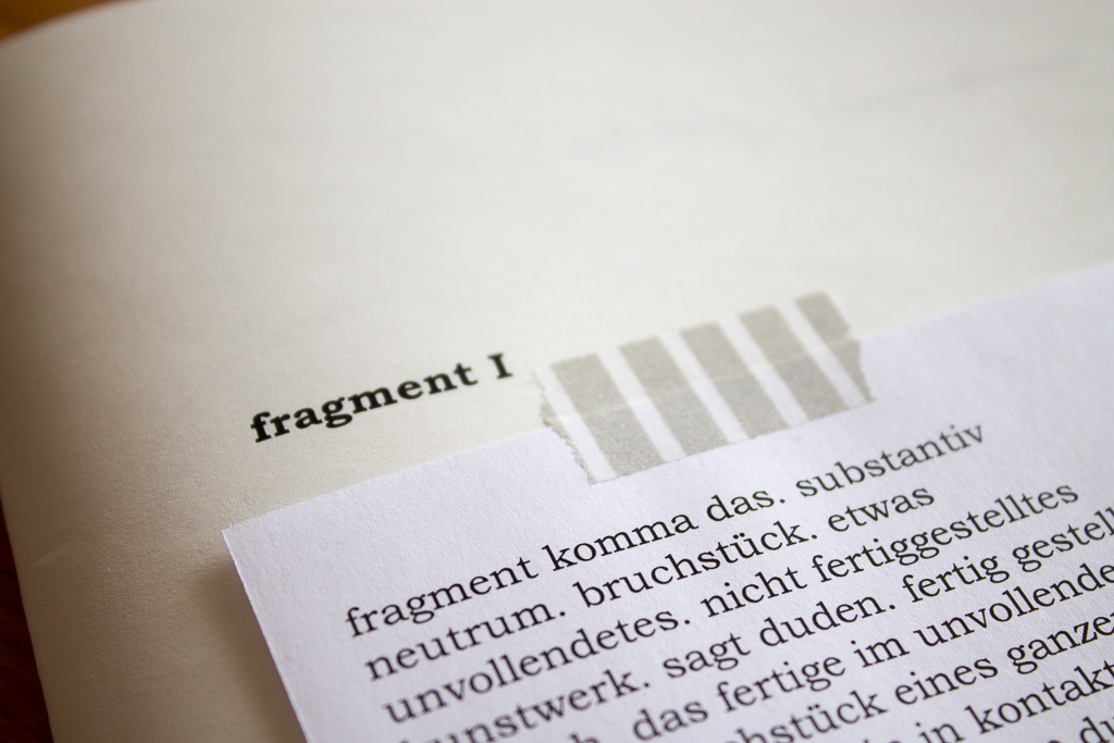 fragement I - Der Umschlag