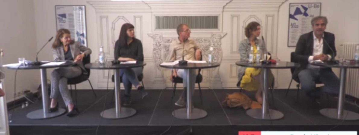 Zoom-Screenshot von der Gründungsversammlung am 10. Juni 2022 im Berliner Literaturhaus mit dem gewählten Führungsduo Deniz Yücel und Eva Menasse (von rechts).
