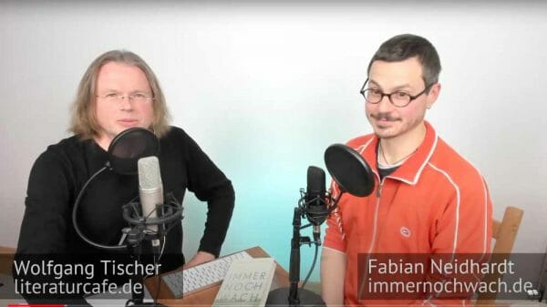 Wolfgang Tischer (links) und Fabian Neidhardt bei der Podcast-Aufnahme über das Buch »Immer noch wach« (Screenshot)