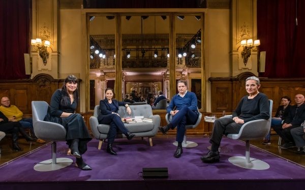 Das Literarische Quartett vom 06.03.2020: Vea Kaiser, Thea Dorn, Jakob Augstein und Marion Brasch (Foto: ZDF/Svea Pietschmann)