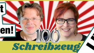 100 Folgen Schreibzeug-Podcast: Schreibwettbewerb und Live-Online-Event
