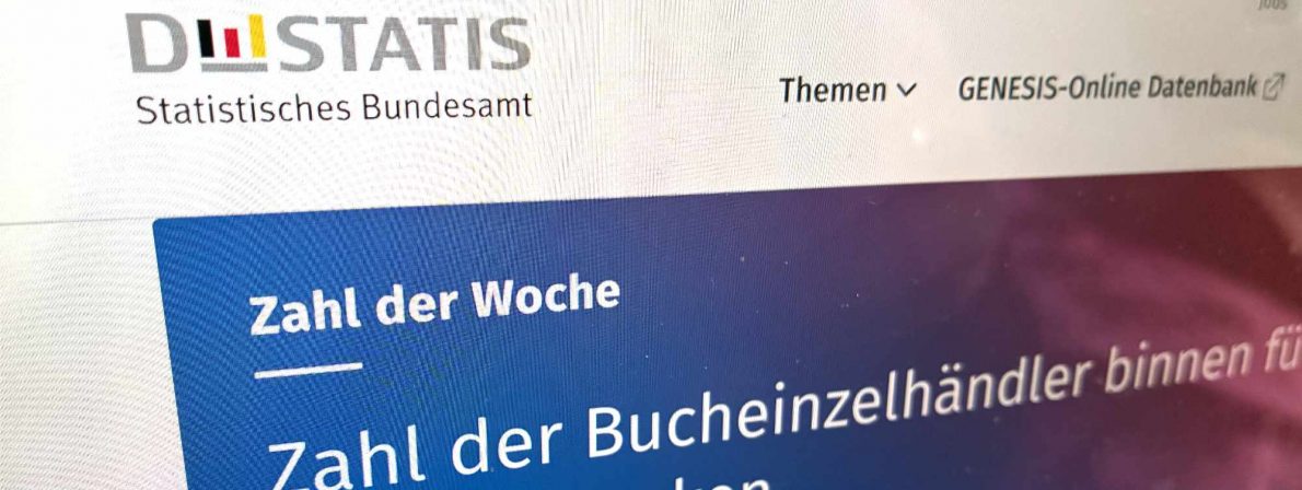 Screenshot: Die Zahlen des Statistischen Bundesamtes zum Buchhandel