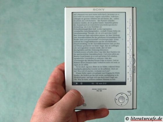 SONY-PRS-505-Reader: Lesehaltung 1