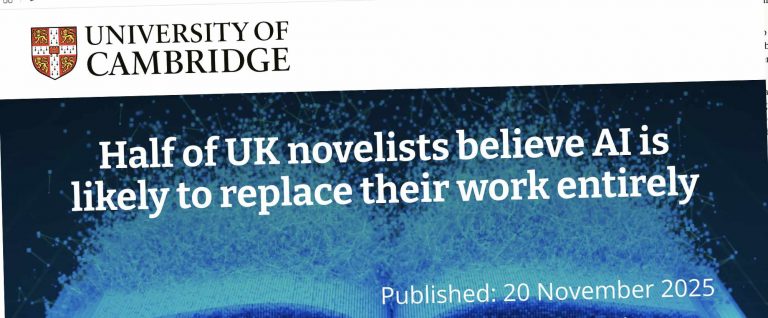 Mehr als die Hälfte der britischen Romanautoren fühlt sich von KI bedroht