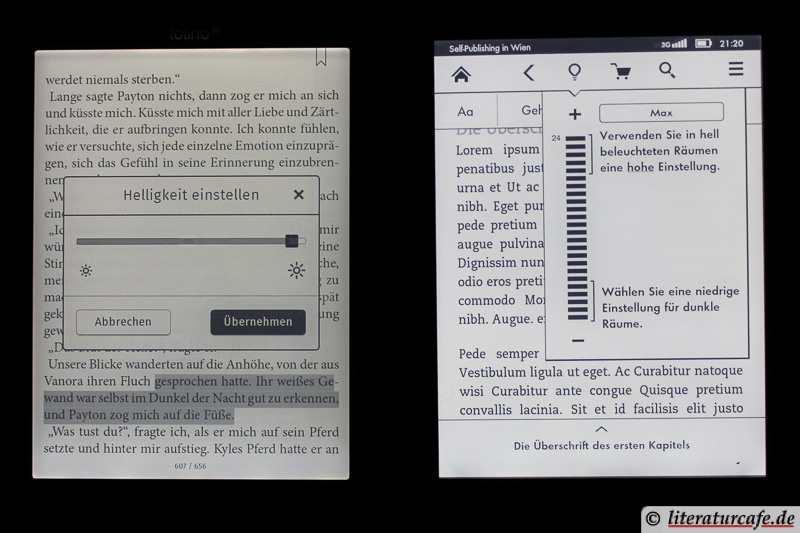 Vergleich: Tolino Vision und Kindle Paperwhite