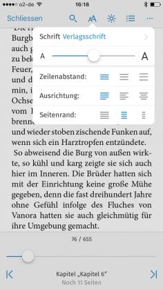 Tolino-App: Lesen