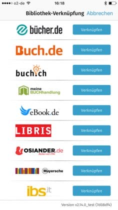 Tolino-App: Bibliothek-Verknüpfung