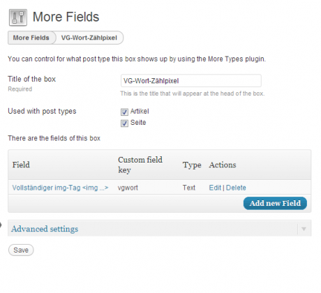 Plugin More Fields