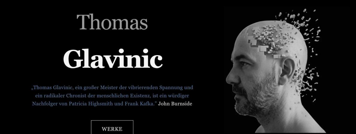 Ausschnitt aus der neuen Website von Thomas Glavinic (Foto: Screenshot)