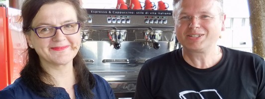 Hinter der Kaffeetheke