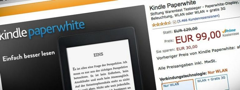Amazon verkauft Kindle Paperwhite erneut für 99 Euro